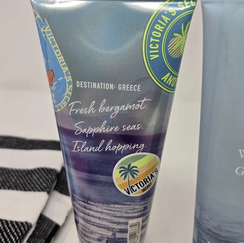 VICTORIA'S SECRET SUMMER BUNDLE BEACH TOWEL SET OF 2 FRAGRANCE BODY LOTION 8 OZ